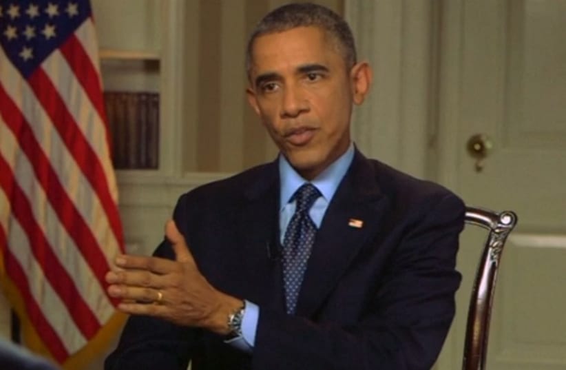 US President Barack Obama speaks during CBS News interview, November 9 (photo credit: screenshot)