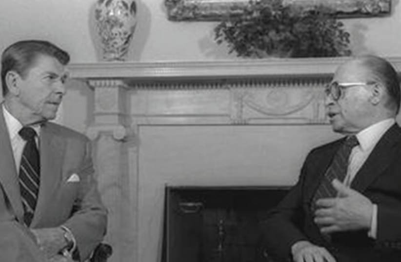 US PRESIDENT Ronald Reagan (left) and prime minister Menachem Begin speak at the White House. (photo credit: GPO)