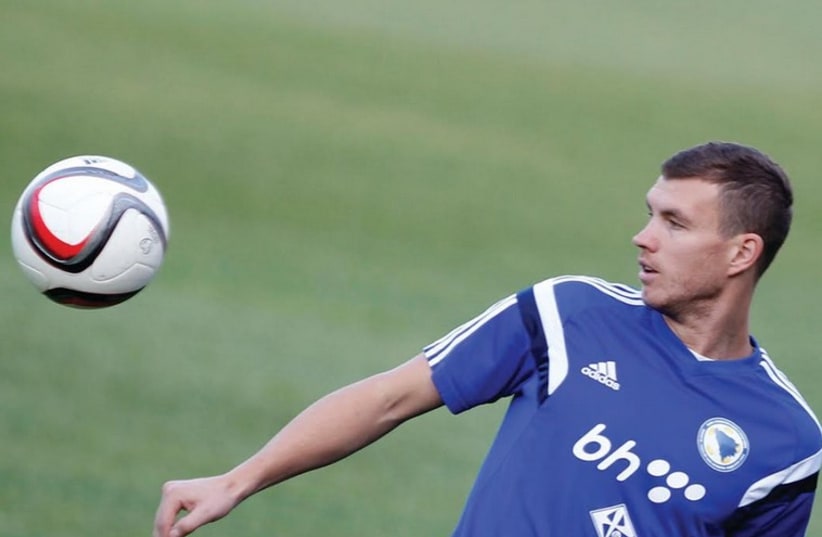 Bosnia striker Edin Dzeko (photo credit: REUTERS)