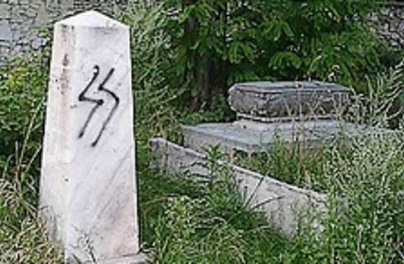 vandalized Jewish gravestone 224.88 (photo credit: AP [file])
