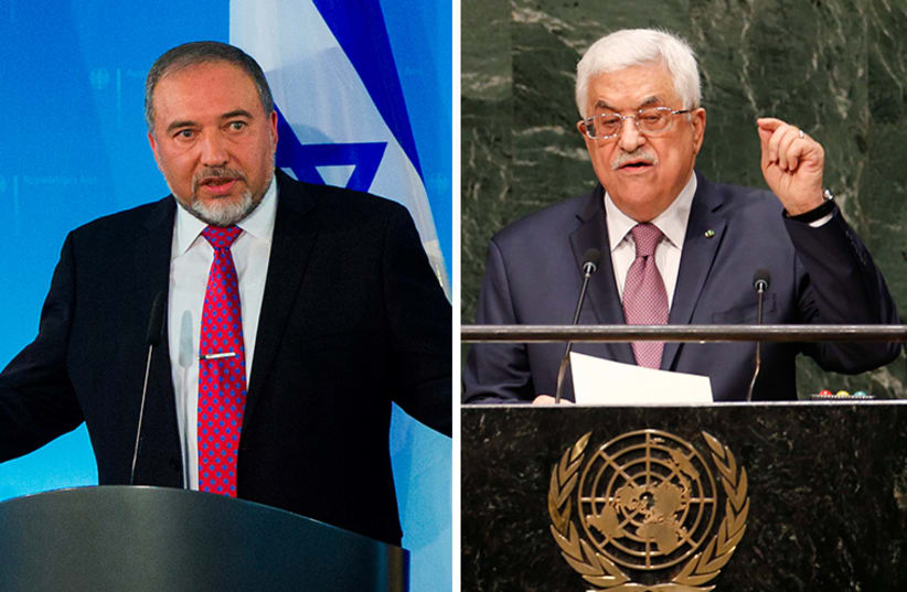 Abbas and Liberman (photo credit: REUTERS)