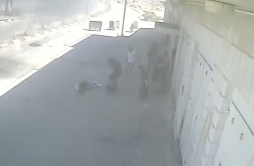 Screenshot of video purporting to show shooting of Palestinian teen by security forces‏. (photo credit: B'TSELEM)