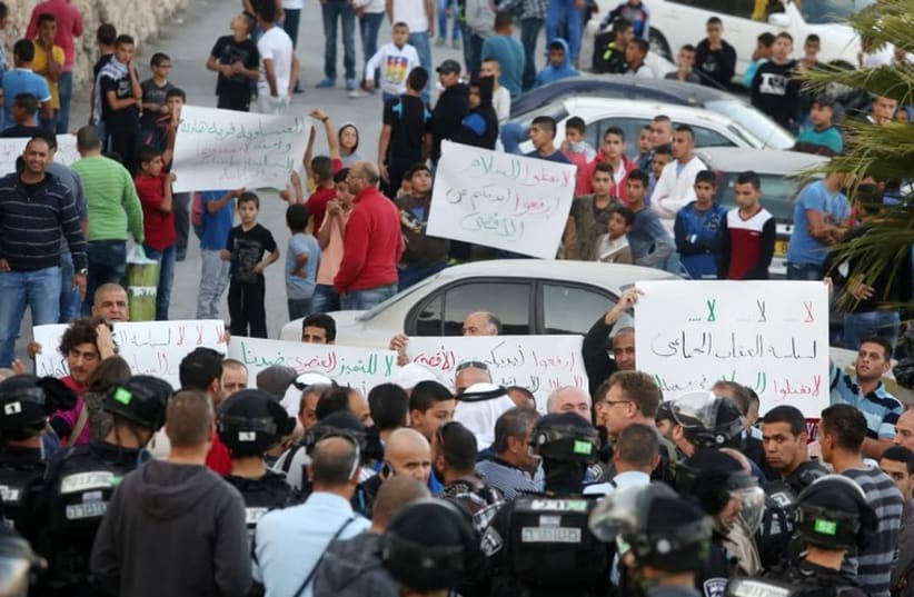 Protests in Isawiya, the Arab village and neighborhood in Jerusalem (photo credit: MARC ISRAEL SELLEM)