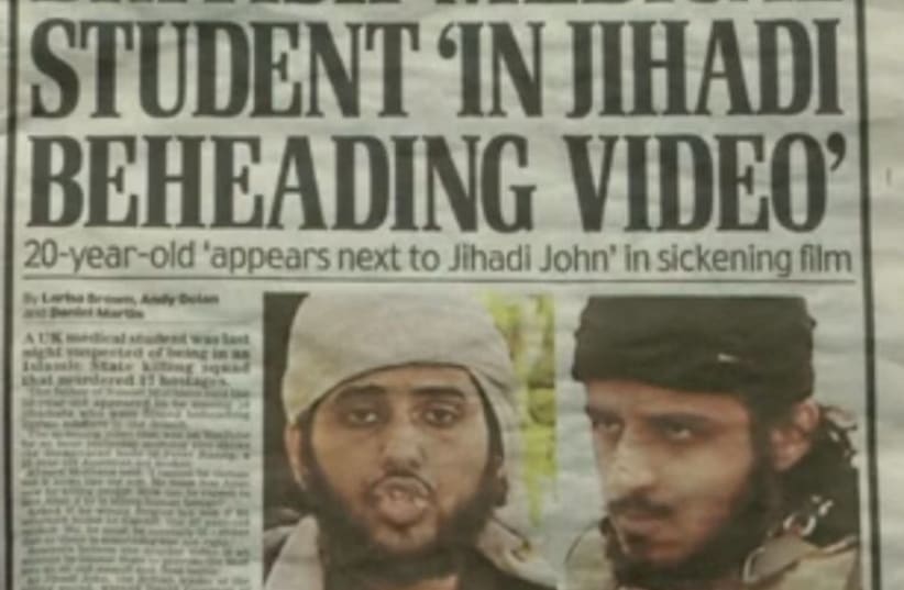 Father says he believed his son, a British medical student, was among ISIS jihadists filmed beheading Syrian soldiers in a video posted online (photo credit: screenshot)