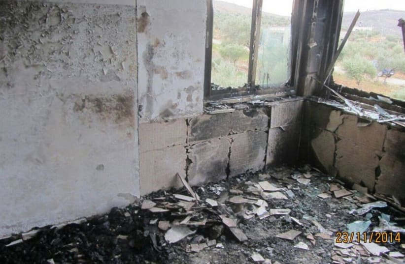 Palestinian house torched near Ramallah (photo credit: B'TSELEM)