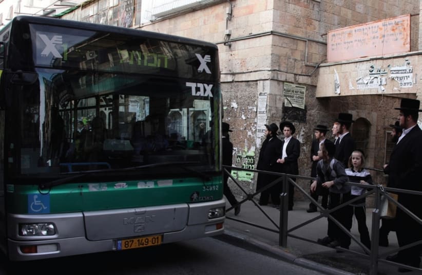 An Egged bus driving through Jerusalem (photo credit: MARC ISRAEL SELLEM)