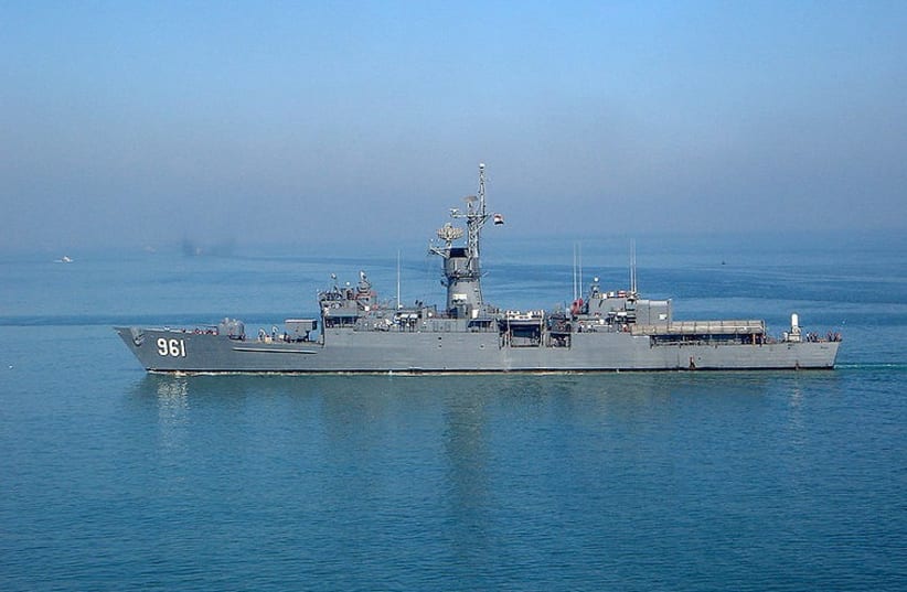 Warship with the flag of the Egyptian Navy (photo credit: Wikimedia Commons)