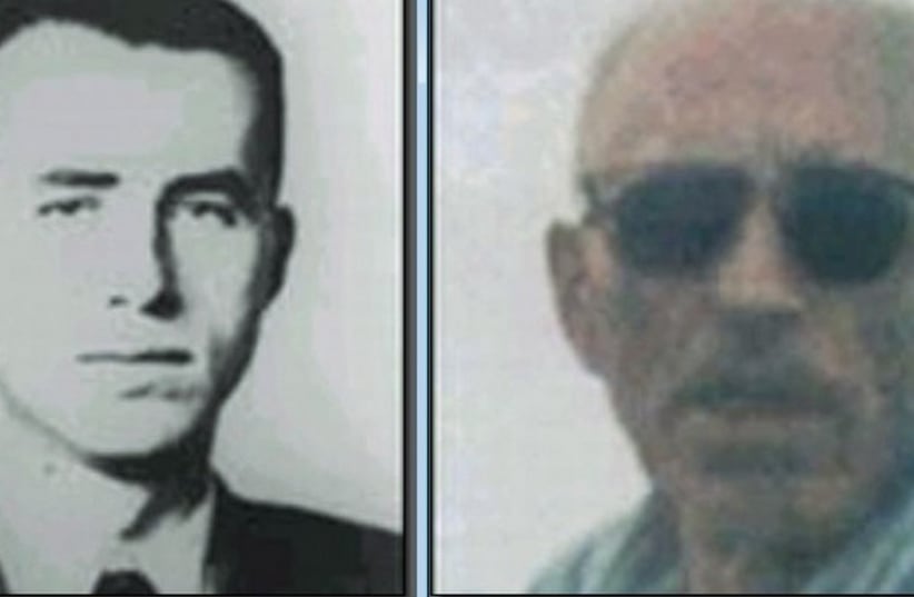 Fugitive Nazi leader Alois Brunner during the Holocaust (left) and before his recent death. (photo credit: JEWISH VIRTUAL LIBRARY)