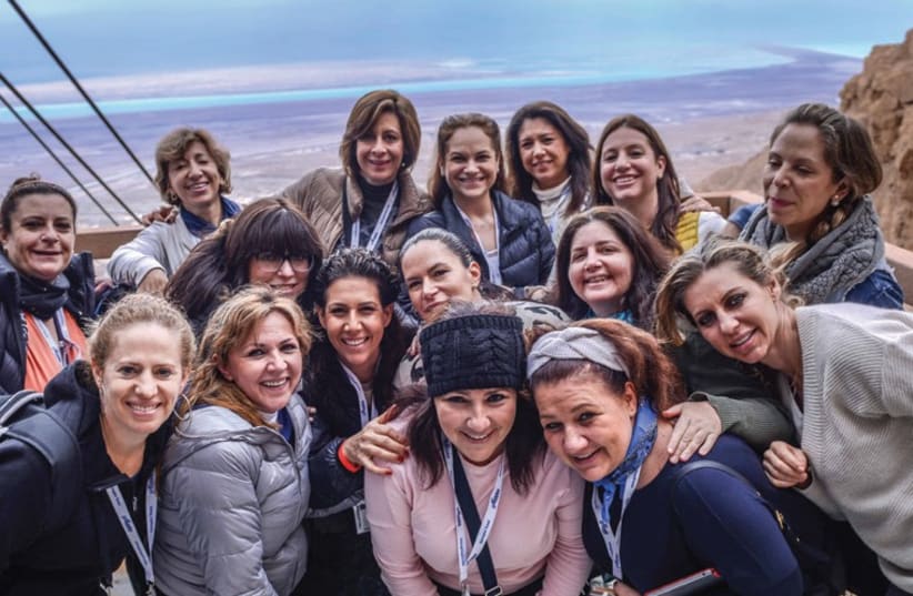 JEWISH WOMEN’S Renaissance Project participants at Masada (photo credit: PR)