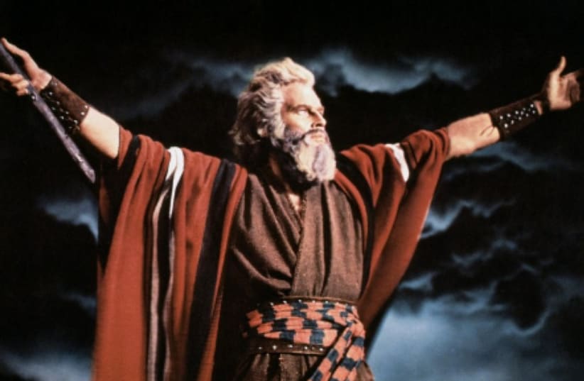 Charlton Heston as Moses in 'The Ten Commandments' (photo credit: Courtesy)