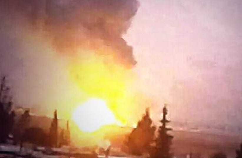 Alleged IDF bombing of targets in Syria (photo credit: ARAB SOCIAL MEDIA)