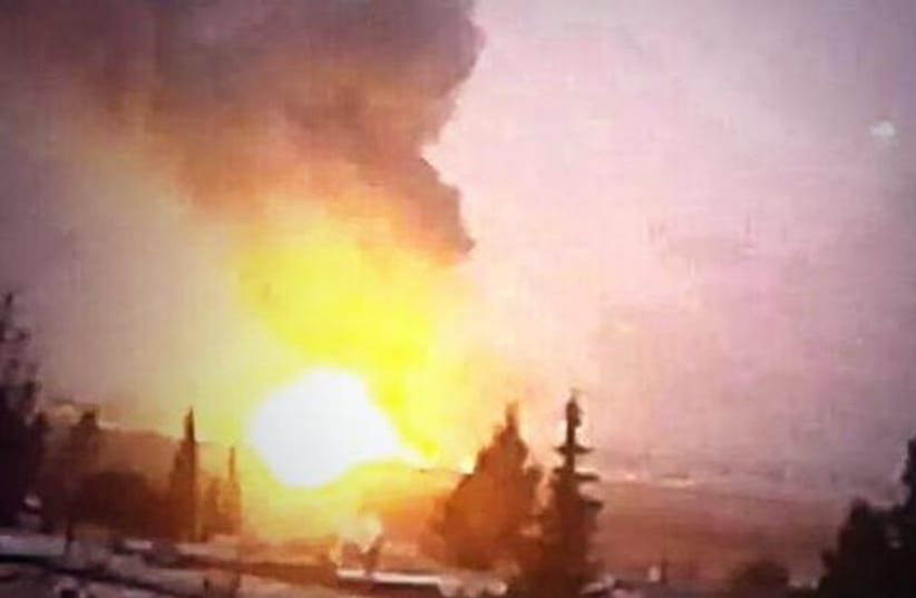 Alleged IDF bombing of targets in Syria (photo credit: ARAB SOCIAL MEDIA)