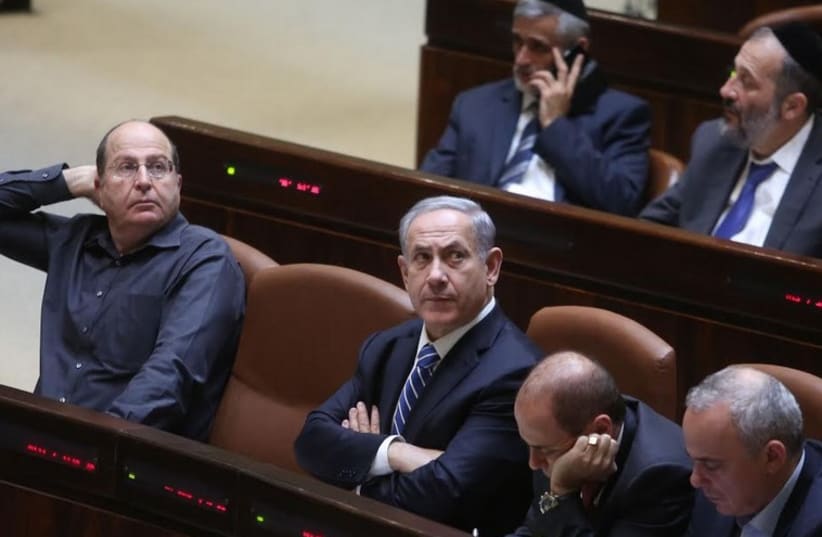 Benjamin Netanyahu at Knesset disperal vote (photo credit: MARC ISRAEL SELLEM)