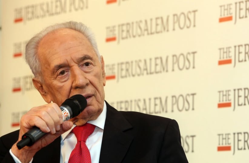 Shimon Peres speaks at JPost Annual Conference (photo credit: MARC ISRAEL SELLEM/THE JERUSALEM POST)