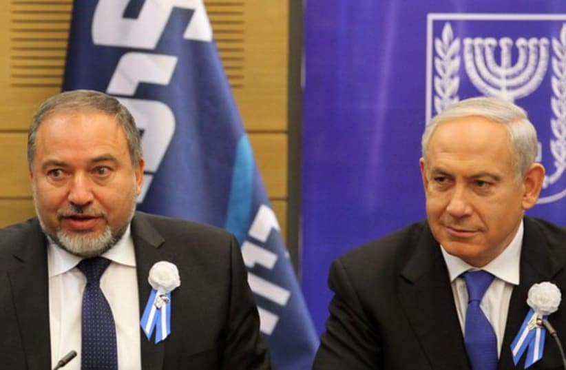 Avigdor Liberman and Benjamin Netanyahu (photo credit: MARC ISRAEL SELLEM)