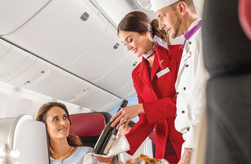 AUSTRIAN AIRLINES’ new business class offers award-winning Do & Co Gourmet dining, and the unique chef-on-board service. (photo credit: AUSTRIAN AIRLINES)