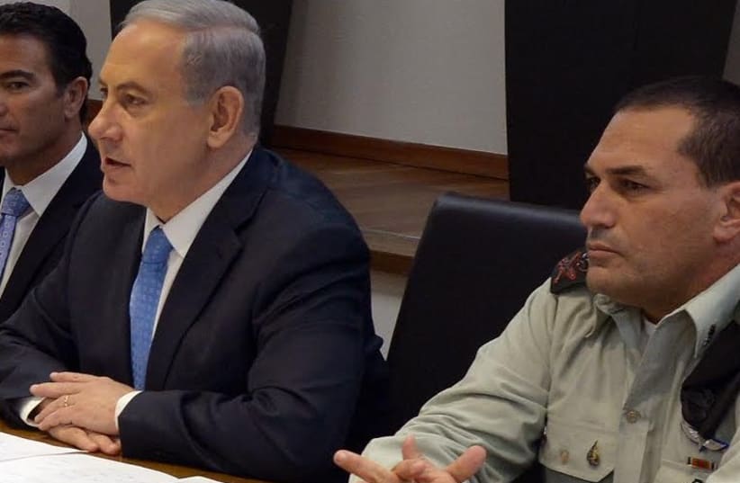 Prime Minister Benjamin Netanyahu at meeting on Jan 1 2015 (photo credit: GPO)