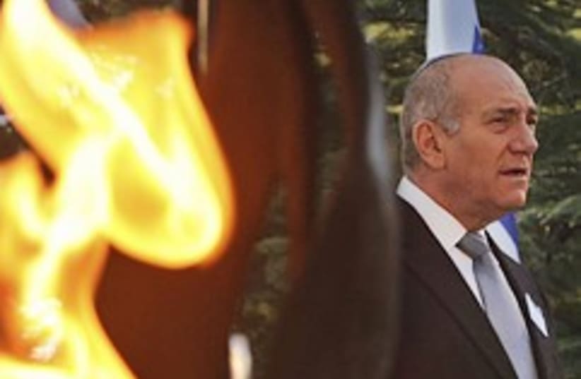 olmert breathes fire 248.88 (photo credit: AP)