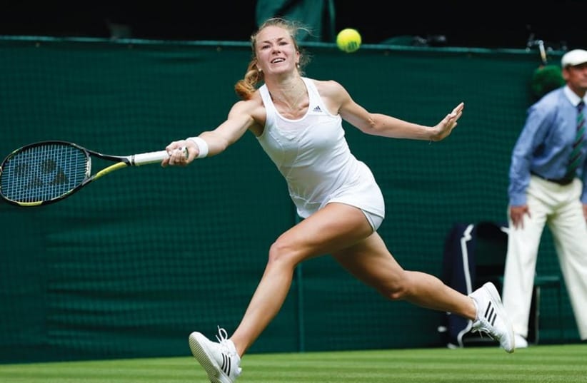 Israeli tennis star Julia Glushko in action (photo credit: REUTERS)