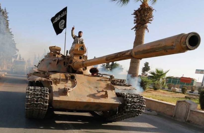 Islamic State Tank (photo credit: REUTERS)