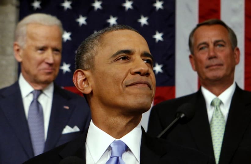US President Barack Obama delivers January 2014 State of the Union address (photo credit: REUTERS)