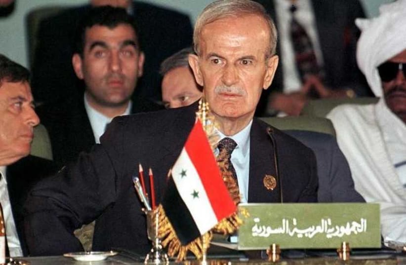 Late Syrian president Hafez Assad seen here at an Arab League summit in 1996 (photo credit: REUTERS)