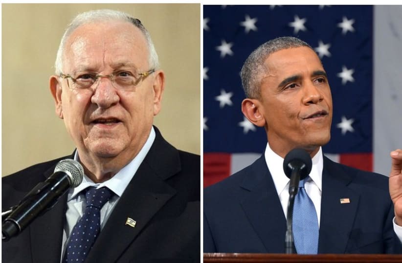 President Reuven Rivlin (L) and US President Barack Obama (photo credit: GPO,REUTERS)