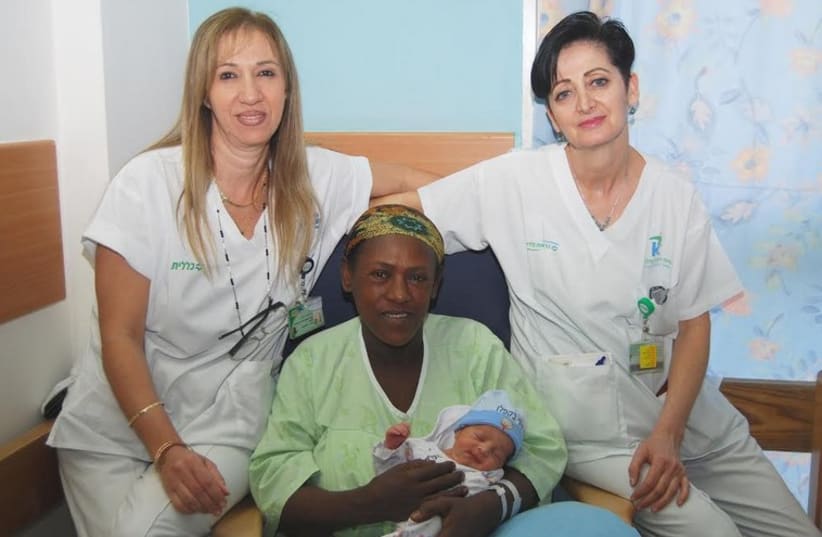 Former Ethiopian immigrant has baby at 56 at Kaplan Medical Center. (photo credit: Courtesy)