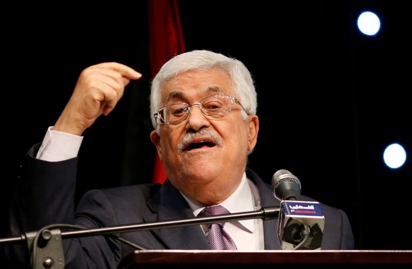 Palestinian Authority President Mahmoud Abbas gestures as he speaks in the West Bank city of Ramallah (photo credit: REUTERS)
