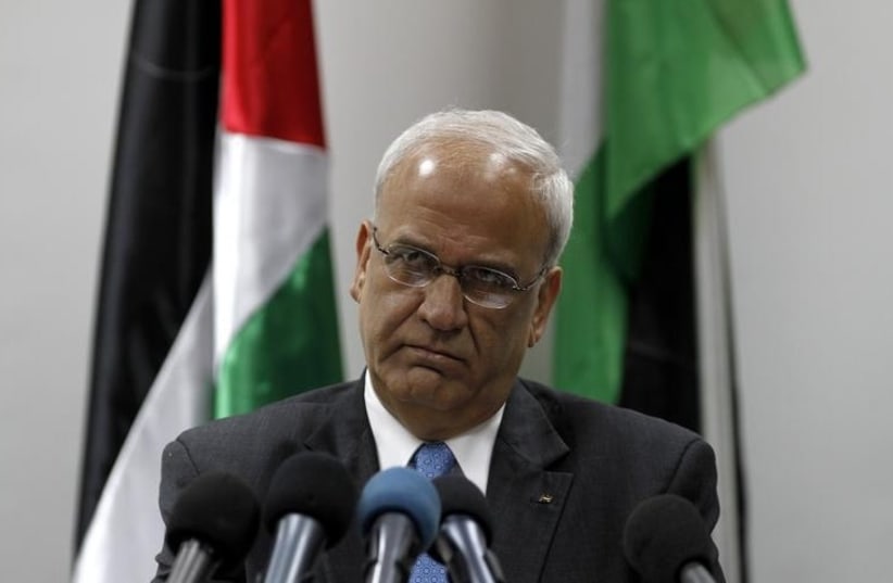Chief Palestinian negotiator Saeb Erekat (photo credit: REUTERS)