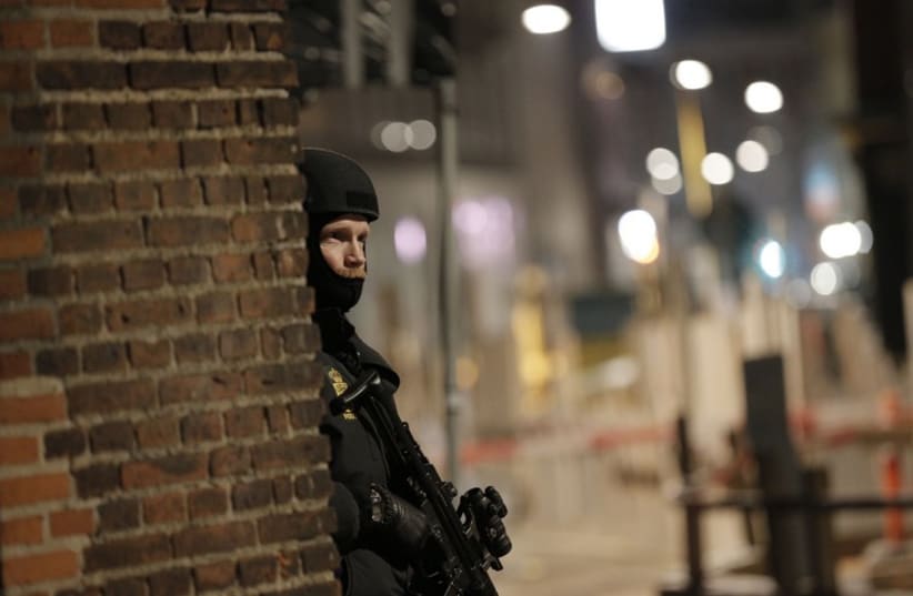 Danish police respond to shooting (photo credit: REUTERS)
