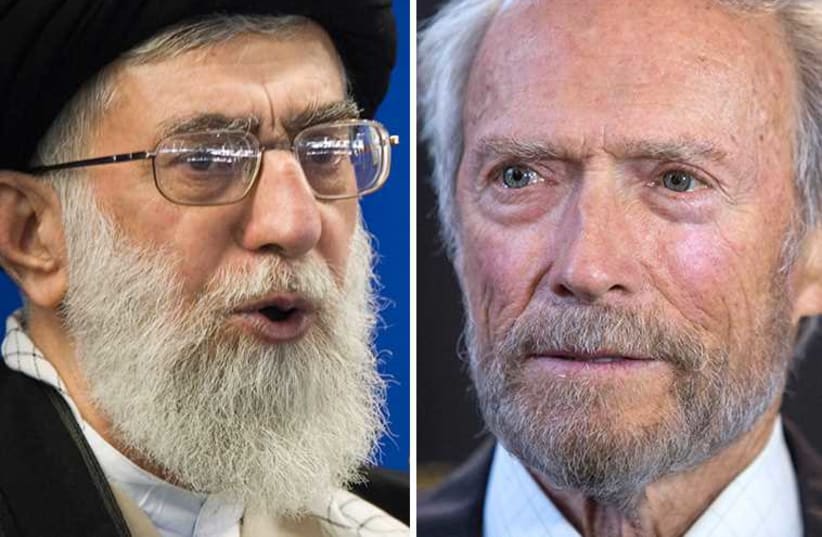 Khamenei and Eastwood (photo credit: REUTERS)