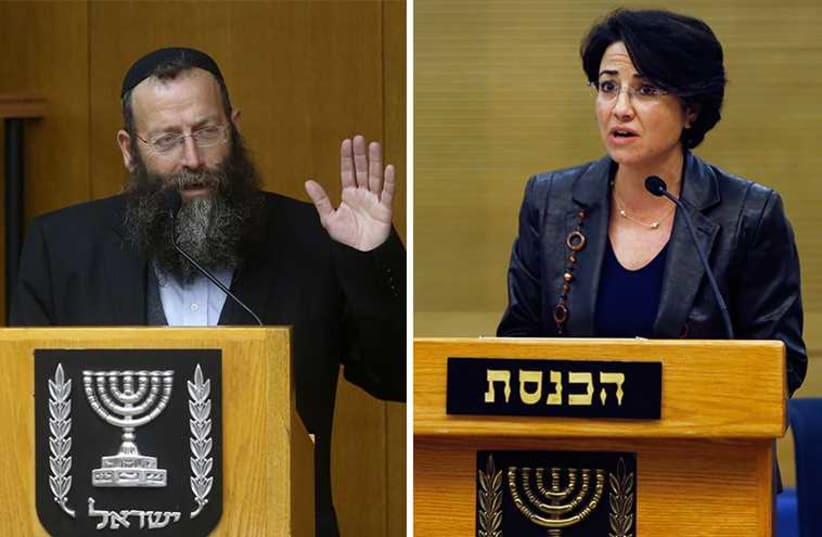 Haneen Zoabi and Baruch Marzel  (photo credit: REUTERS,MARC ISRAEL SELLEM/THE JERUSALEM POST)