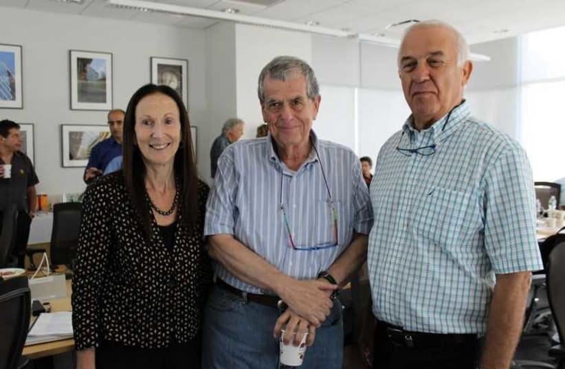Technion and NYU cooperate: (left to right) Dr. Dafna Bar-Sagi of Langone; Prof. Aaron Ciechanover of the Technion;  and Prof. Eliezer Shalev, dean of the Technion Faculty of Medicine (photo credit: TECHNION)