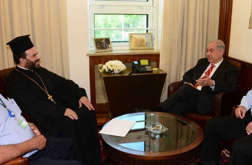 Nadaf and Netanyahu discuss Israeli Christians (photo credit: JNS.ORG)