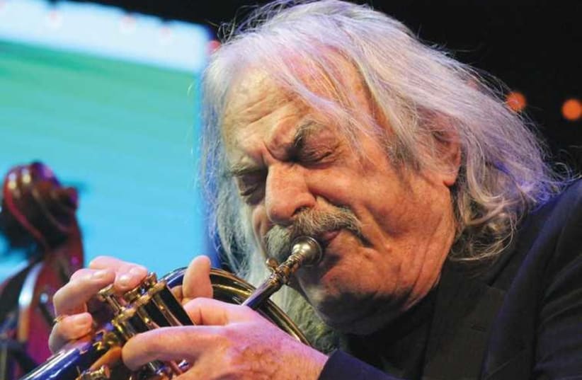 Italian trumpeter Enrico Rava playing at the 2015 Red Sea Winter Jazz Festival in Eilat (photo credit: BARRY DAVIS)