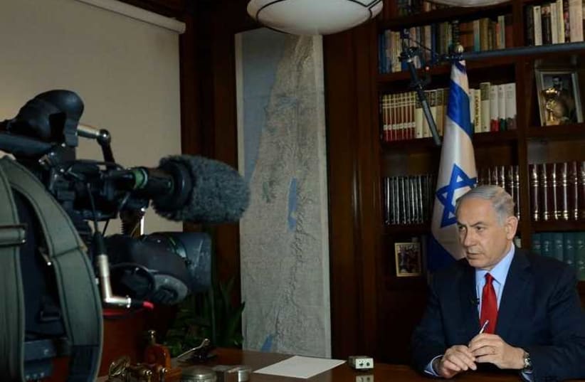 Prime Minister Benjamin Netanyahu gives interview to BBC Persian (photo credit: HAIM ZACH/GPO)