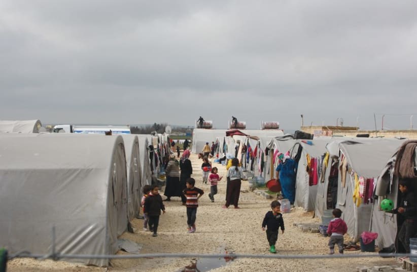 A MAKESHIFT refugee camp in Suruc on the Turkey, Syria border (photo credit: JONATHAN SPYER)