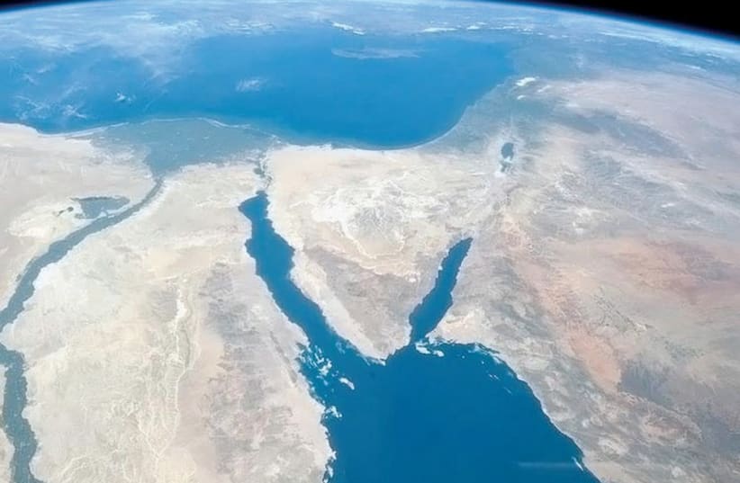 A view of Israel, including the Mediterranean Sea, Red Sea and Suez canal (photo credit: REUTERS)