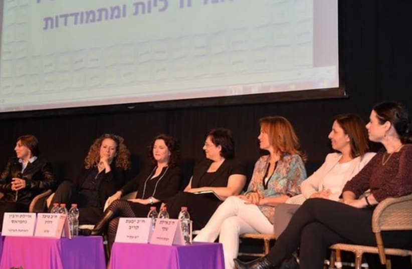 Panel of female politicians at WIZO event on International Women's Day event in Jaffa (photo credit: CHEN ERAN)