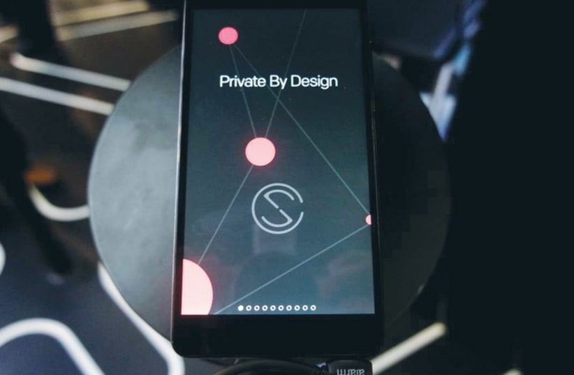 A Blackphone 2 is on display at last weeks Barcelona Mobile World Congress 2015. (photo credit: Courtesy)