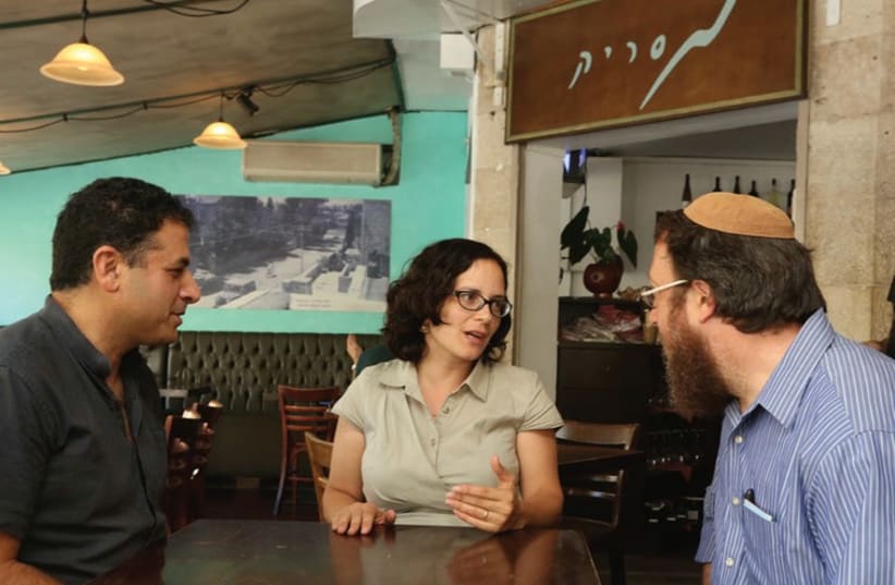 City councillors Tamir Nir, Rachel Azaria and Aaron Leibowitz. (photo credit: MARC ISRAEL SELLEM/THE JERUSALEM POST)