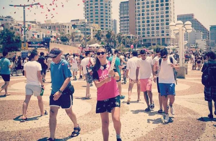 Lisa Homburger on a visit to Tel Aviv. (photo credit: Courtesy)