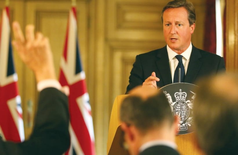 British PM David Cameron in London in August 2014. (photo credit: REUTERS)