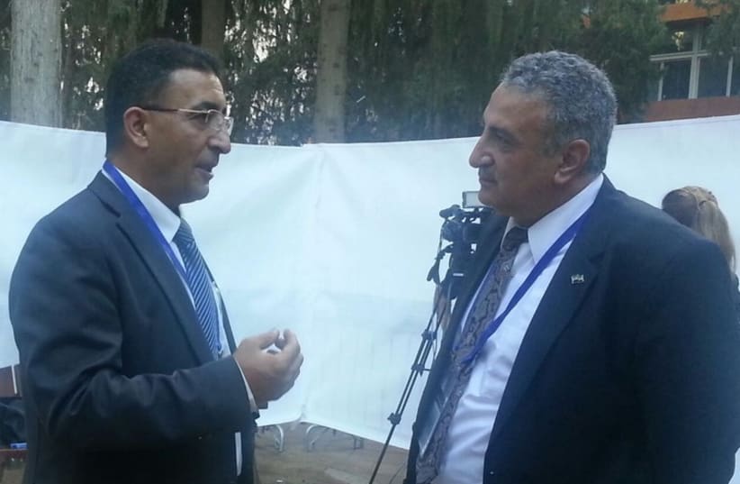 Mendi Safadi (L) meeting with Syrian opposition leader Dr. Kamal Al-Labwani (photo credit: MENDI SAFADI)