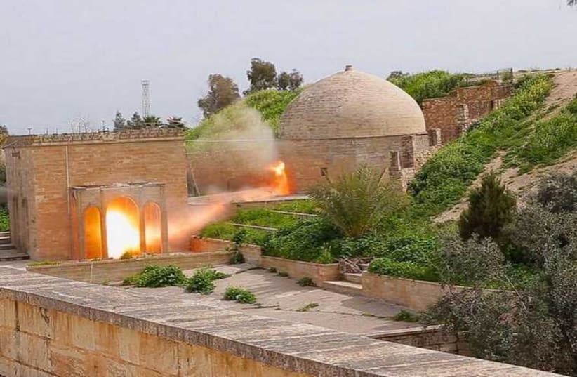 Militants blow up 4th-century Christian Mar Behnam monastery near Mosul. (photo credit: TWITTER)