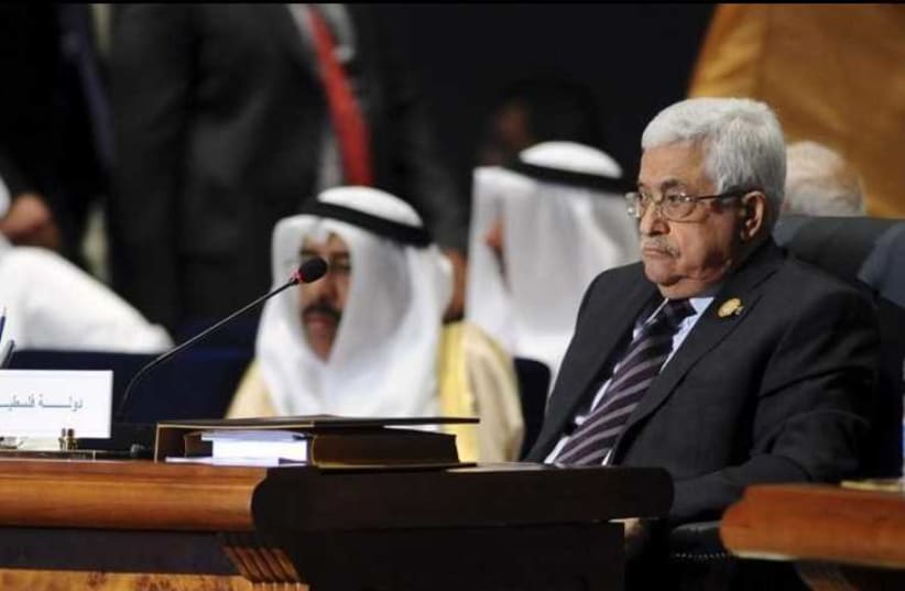 Palestinian Authority President Mahmoud Abbas at opening meeting of Arab Summit (photo credit: REUTERS)