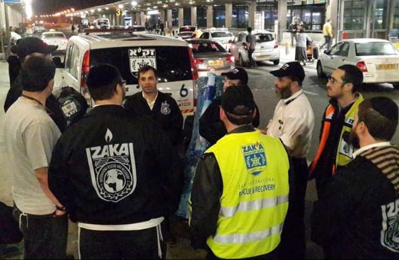 Members of Israel's ZAKA rescue team headed to Germanwings crash site (photo credit: ZAKA RESCUE AND RECOVERY ORGANIZATION)