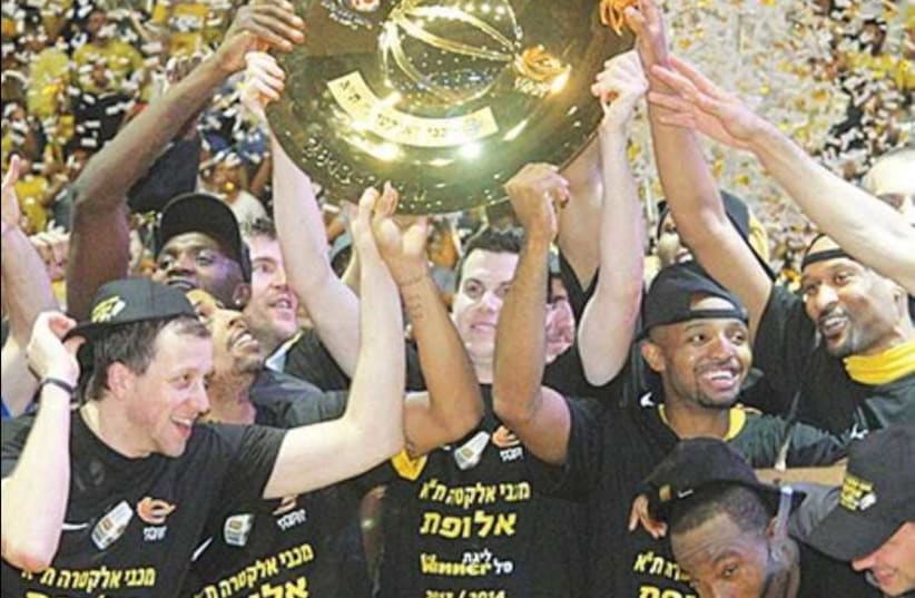 Despite winning five of seven BSL titles during seasons decided by a Final Four, Maccabi Tel Aviv opposed a return to the format, which was approved by the league’s board earlier this week. (photo credit: ADI AVISHAI)
