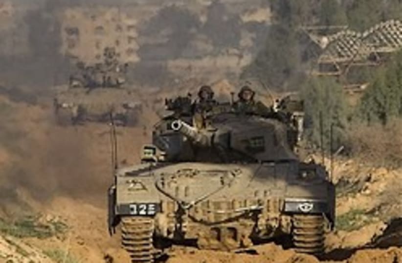 gaza idf tank mud 248 ap (photo credit: AP [file])